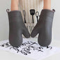 Grey Premium Heat Resistant Silicone Oven Mitts (Pair) - Non-Slip Grip, Cotton Lined for Kitchen Baking, Grilling & BBQ