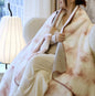 Pink Luxury Mink Velvet Ink Print Blanket - High-Quality Warmth for Your Home(150*200cm)