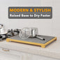 Instant Dry Stone Dish Drying Mat with Bamboo Rack - 2 Ways to Use, Quick Absorbent & Stylish(grey)