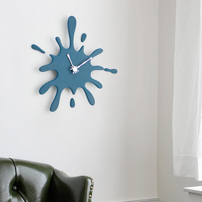 Creative Splatter Design Wall Clock - Silent Movement, Modern Decorative Timepiece(red)