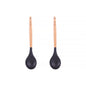 2pcs Beechwood & silicone spoon charcoal
