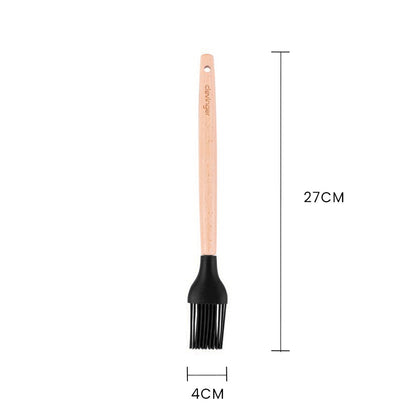2pcs Beechwood & silicone basting brush charcoal