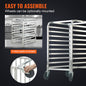 VEVOR Bun Pan Rack, 10-Tier Commercial Bakery Racks with Brake Wheels, Aluminum Racking Trolley Storage for Half & Full Sheet, Speed Rack For Kitchen Home, Bread Baking Equipment, 660x515x985 mm