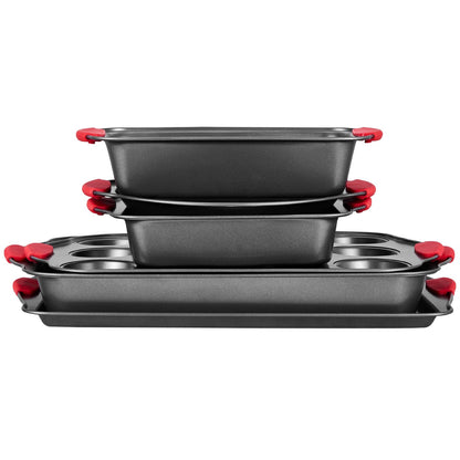 VEVOR Baking Pan Set 6-Piece Nonstick Carbon Steel Set with Silicone Handles