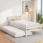 Artiss Bed Frame Single Size 2-in-1 Trundle Wooden White AVIS