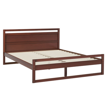 Artiss Bed Frame Double Size Wooden Walnut WITTON