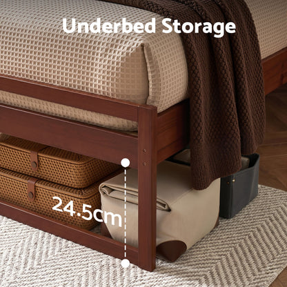 Artiss Bed Frame Double Size Wooden Walnut WITTON