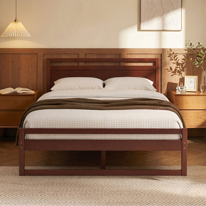Artiss Bed Frame Double Size Wooden Walnut WITTON